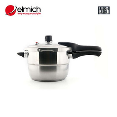 Nồi áp suất Inox 304 Elmich 20cm 4.0L EL3369 tặng kèm giá hấp Inox - Hàng chính hãng