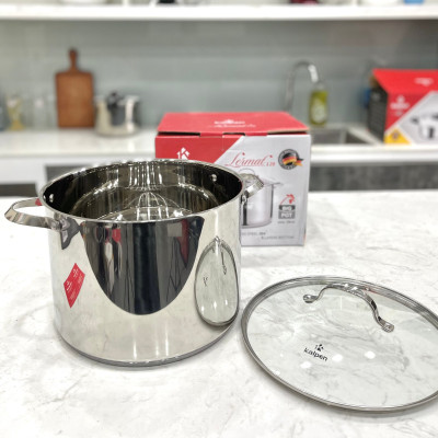 Nồi luộc gà inox 304 cao cấp 5 đáy Kalpen Lermat dung tích 12L/15L, bảo hành 5 năm chuẩn Đức