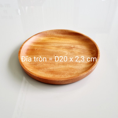 Đĩa Tròn Bằng Gỗ Xà Cừ Tự Nhiên - VAGOO - 3 Kích Cỡ Làm Thủ Công Chống Thấm, Chống Ẩm Mốc, An Toàn Cho Sức Khoẻ