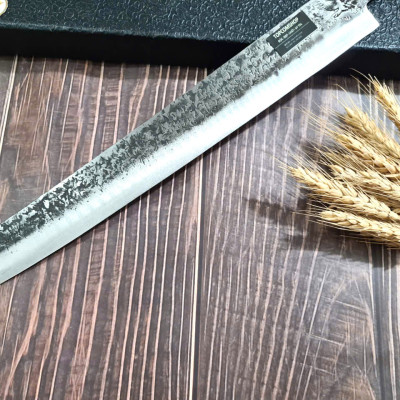 DAO BẾP PHÚC SEN -       DAO BẾP SASHIMI MẶT HOA VĂN MÃ F1 N4