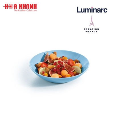 Đĩa Sâu Thủy Tinh Luminarc Diwali Light Blue 20cm đựng thức ăn, chịu nhiệt, kháng vỡ - Bộ 3 đĩa - P2021