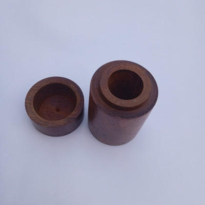 Lọ đựng tăm gỗ trắc NH HOME hình trụ 