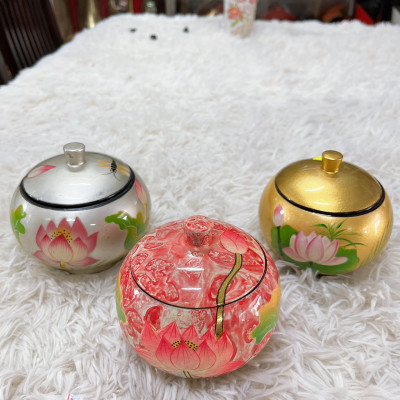 Hủ Cam Sơn Mài Cao Cấp Đựng Bánh Kẹo. Trang Trí Bàn Văn Phòng, Phòng Khách, Quà tặng ý nghĩa