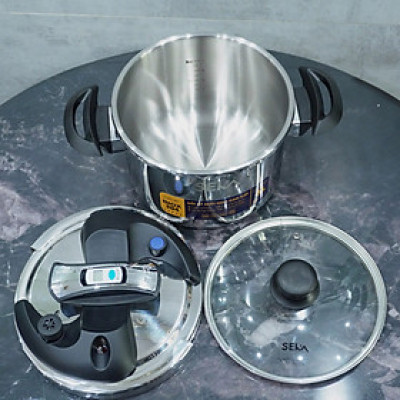 Nồi áp suất từ Seka SK5859 inox 304 dung tích 4L và 6L tặng kèm vung kính, Dùng được mọi loại bếp
