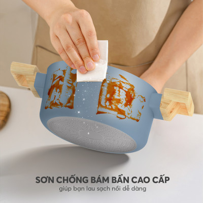 Nồi chống dính vân gỗ Elmich Nature EL-5206MG