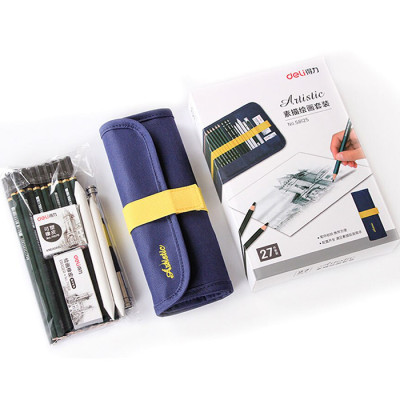Bộ 27 Dụng Cụ Vẽ Phác Thảo Deli - 58125 Vẽ Mỹ Thuật