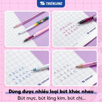 Combo 5/10 Tập học sinh chống lem 48 trang 4 ô ly vuông 2.5mm 120gsm Thiên Long NB-119/AK - PB Akooland - Mẫu ngẫu nhiên