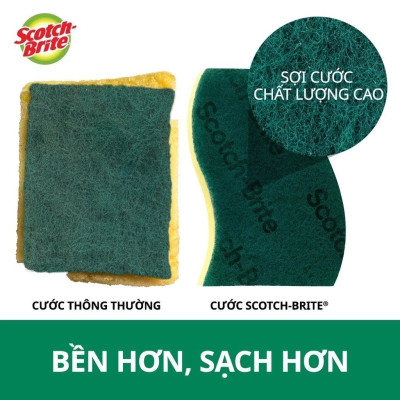 Gói 6 miếng rửa chén 2 mặt kháng khuẩn chống trầy Scotch-Brite 3M SB-MUTG6 - đa năng, 3 tác động làm sạch, độ bền cao, công nghệ độc quyền