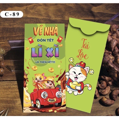 Set 100 bao lì xì Tết  , phát tài cả năm hàng đẹp nhiều mẫu mới , vô cùng xinh xắn và cute 