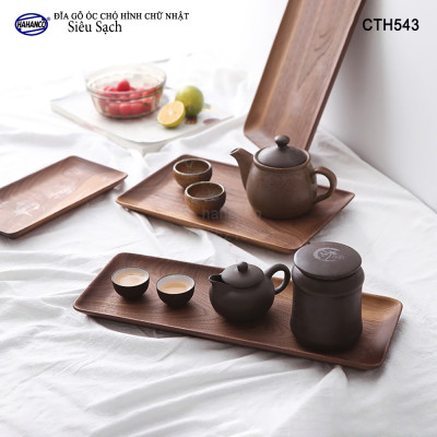 Đĩa Hình Chữ Nhật Dài Gỗ Óc Chó HAHANCO Nhập Khẩu Mỹ Nguyên Khối - hàng Xuất Khẩu Châu Âu - CTH543 - đựng đồ ăn/trang trí - đĩa bánh mì/trái cây/ bít tết/ pizza/ phụ kiện chụp ảnh, bày món ăn trong nhà hàng - Sang trọng trên bàn ăn