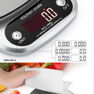Cân Điện Tử Mini Định Lượng 1g - 10kg, Cân Tiểu Ly Nhỏ Gọn Có Màn Hình Hiển Thị, Độ Chính Xác Cao Kèm 2 Pin