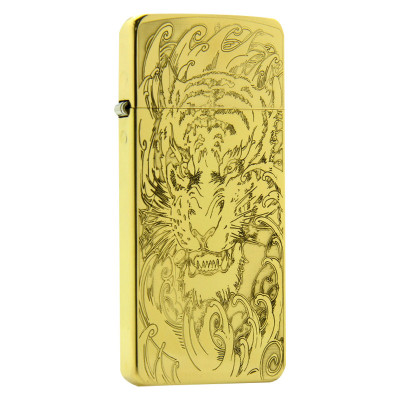 Vỏ Hộp Quẹt Bật Lửa Xăng Đá Zorro ZC5 Khắc Hình Hổ Gầm Dũng Mãnh Quyền Lực, Nắp Khít Giữ Xăng Tốt