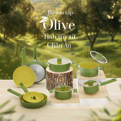 Nồi quánh phủ sứ Elmich Olive EL-5523OV nhiều size, Hàng chính hãng, dùng được mọi bếp - JoyMall