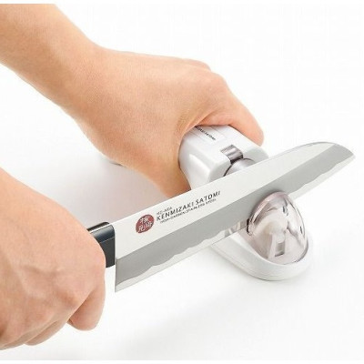 Combo dụng cụ mài dao kéo cao cấp Satomi Kamizaki + Dụng cụ nạo vỏ trái cây lưỡi xoay - made in Japan