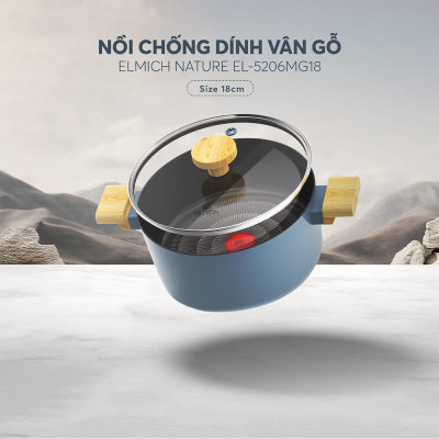 Nồi chống dính vân gỗ Elmich Nature EL-5206MG
