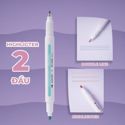 Vỉ 4 Bút Highlight Màu Nhũ 2 Ngòi Macarons - ClassMate CL-HL0007S (Mẫu Bao Bì Giao Ngẫu Nhiên)