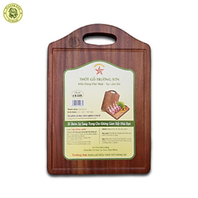 Thớt Gỗ Xà Cừ Kiểu Dáng Chữ Nhật CB335 ( 33.5 x 23 x 2 cm ) - Đồ Gỗ Nhà Bếp Thương Hiệu Trường Sơn