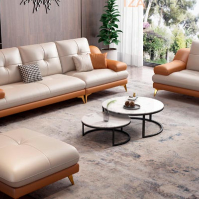 Sofa băng bọc da cao cấp BMSF36 Tundo Kích thước 2m4 x 90cm