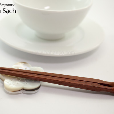 Đũa Gỗ Trắc đầu lượn sóng (Hộp 10 Đôi) CTH758 - Đũa gỗ để mộc siêu sạch