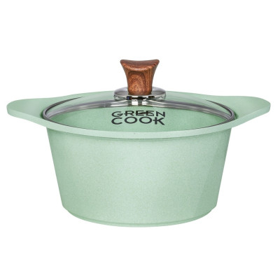 Nồi đúc đáy từ men đá chống dính Greencook GCS05/02-20IH đường kính size 20cm, sâu lòng 11cm, 3Lit chọn phân loại màu-Hàng chính hãng