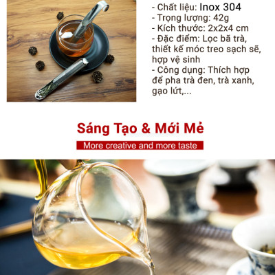 Dụng Cụ Lọc Trà KUNBE Chất Liệu Inox 304 Dạng Ống Lưới Nhỏ Gọn Tiện Lợi