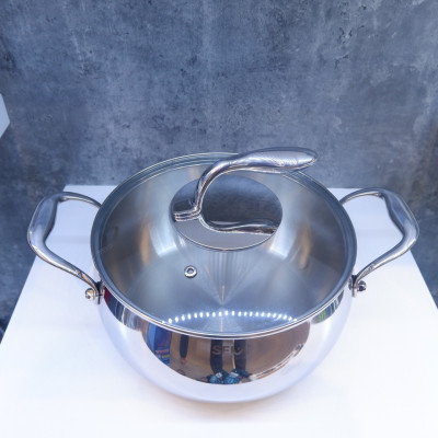 Nồi Táo Inox 5 Đáy Seka Size 22cm Nắp Kính Đáy Liền Dùng Được Mọi Loại Bếp- Hàng Chính Hãng