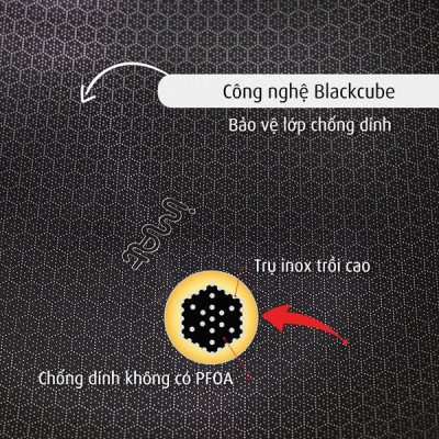 [Hàng chính hãng] Chảo xào/ đa năng sâu lòng inox iMat Hybrid Blackcube 32cm, Phủ chống dính Daikin-Nhật Bản thế hệ mới