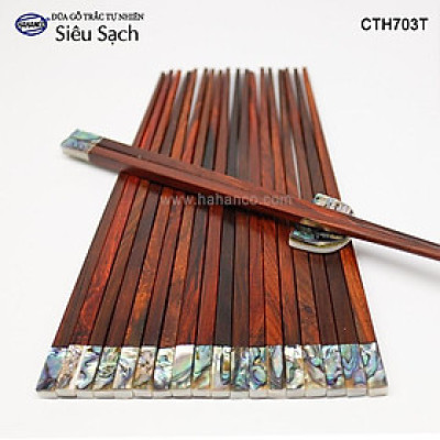 Đũa gỗ Trắc đầu ốc Bào Ngư nhập khẩu Úc (Hộp 10 Đôi) CTH703TV - Tặng kèm hộp đẹp làm quà biếu - Đũa siêu sạch