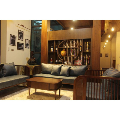 Sofa Indochine tay mây (Rustic) - Sofa khung nan gỗ kết hợp đan mây tự nhiên.Hàng gia công tỉ mỉ, chất lượng xuất khẩu