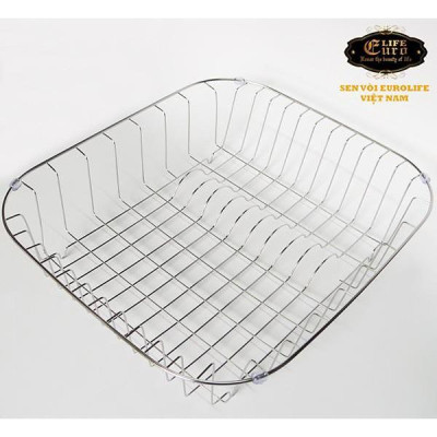 Rổ Inox Eurolife EL-R81 dùng cho chậu rửa chén Inox 2 hộc Eurolife EL-R81 (Trắng bạc)