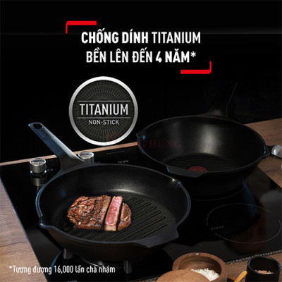 Chảo đúc nướng Tefal Robusto có miệng rót - Hàng chính hãng