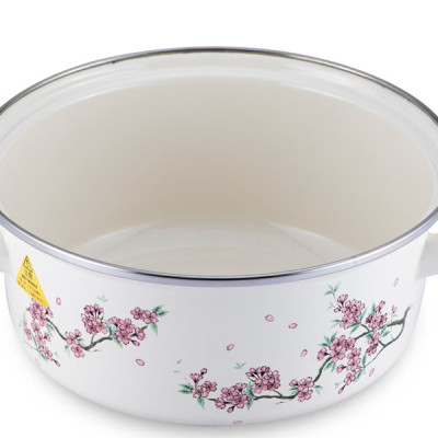 Nồi tráng men FUJIHORO 18cm, 1.8L ( Hoa văn Sakura tím) SKW-12, Sử dụng bếp từ