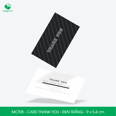 MCT05 - 9x5.4 cm - 1000 Card Thank you, Thiệp cảm ơn khách hàng, card cám ơn cứng cáp sang trọng