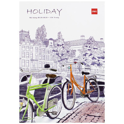 Tập Sinh Viên - Kẻ Ngang Có Chấm - 120 Trang 80gsm - Deli CNB120-HLD (Mẫu Bìa Giao Ngẫu Nhiên)