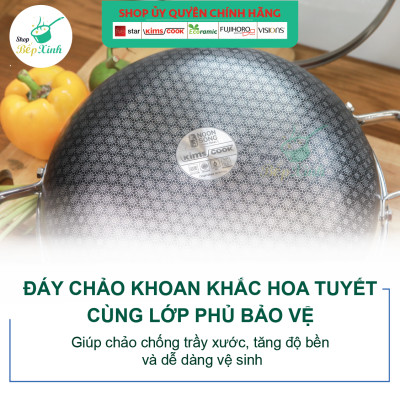 Chảo chống dính 2 mặt sâu lòng inox 304 BLACKCUBE KimsCook dòng noonsong 3 lớp đúc liền đáy liền cào không xước,siêu bền