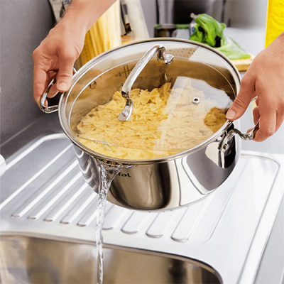 Nồi Inox cao cấp Tefal Duetto Plus (18cm x 2.0L/20cm x 2.9L/22cm x 6.1L/24cm x 5.0L/28cm x 10.0L) - Hàng chính hãng