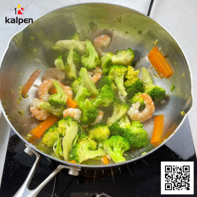 Chảo Inox 3 lớp đúc liền khối miệng rót Kalpen Zenger 20cm, bảo hành 5 năm