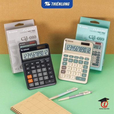 Máy tính văn phòng Thiên Long Flexio CAL-010|Chức năng tính thuế, sử dụng pin và năng lượng mặt trời