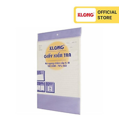 Giấy kiểm tra cấp II, III B5 20 tờ kép 100/76; MS: 279