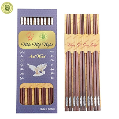 Đũa Gỗ Cẩm Lai Cẩn CAO CẤP Các Loại - Đồ Gỗ Nhà Bếp Thương Hiệu Trường Sơn (10 Đôi / Hộp)