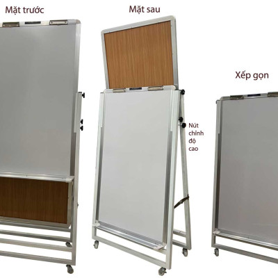 Bảng Flipchart 2 Mặt Viết Bút Lông Cao cấp Ấn Độ Bavico - Trắng 60x100cm