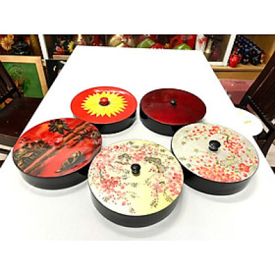 Hộp Mứt Sơn Mài Cao Cấp đựng hạt, mứt, bánh kẹo ngày Tết, trang trí, làm quà tặng ý nghĩa