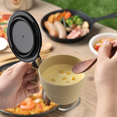 Combo 02 Cốc súp uống nước có nắp Inomata - Nội địa Nhật Bản