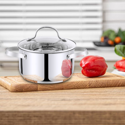 Nồi inox 304 cao cấp 5 đáy Kalpen Lermat size 18cm - Hàng chính hãng