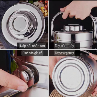 Hộp cơm - JYX ( LOGO CÔ GÁI ) giữ nhiệt chân không 304 bằng thép không gỉ 3 Tầng dung tích 1,3L & 1,9L cho học sinh công nhân văn phòng hộp cơm giữ nhiệt di động hộp cơm siêu bền