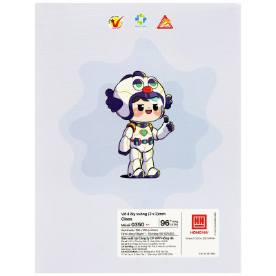 Tập Class Happy Day - 4 Ô Ly Vuông - 96 Trang 58gsm - Hồng Hà 0350 (Mẫu Bìa Giao Ngẫu Nhiên)