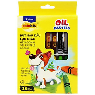 Hộp 18 Bút Sáp Dầu Lục Giác Hexagonal Oil Pastels - Colokit OP-C030