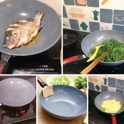 Chảo Vân Đá  32cm Sâu Lòng Dùng Được Cho Mọi Loại Bếp- Chiên Xào Nấu Đều Được- Phù Hợp Cho Mọi Nhà- Chính Hãng MINIIN