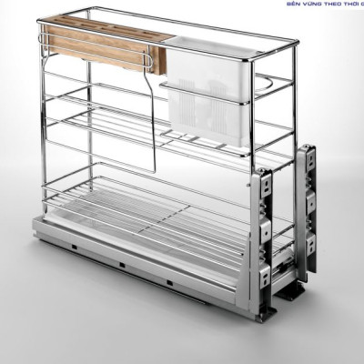 Giá đựng dao thớt Tundo DCT1640 nan vuông ray âm giảm chấn Boss R360*C475*S455 mm