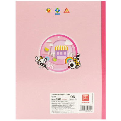 Combo 5 Tập Học Sinh Class Oringa Fun 5 Ô Ly Vuông 96 Trang 80gsm - Hồng Hà 0319 (Mẫu Sản Phẩm Giao Ngẫu Nhiên)